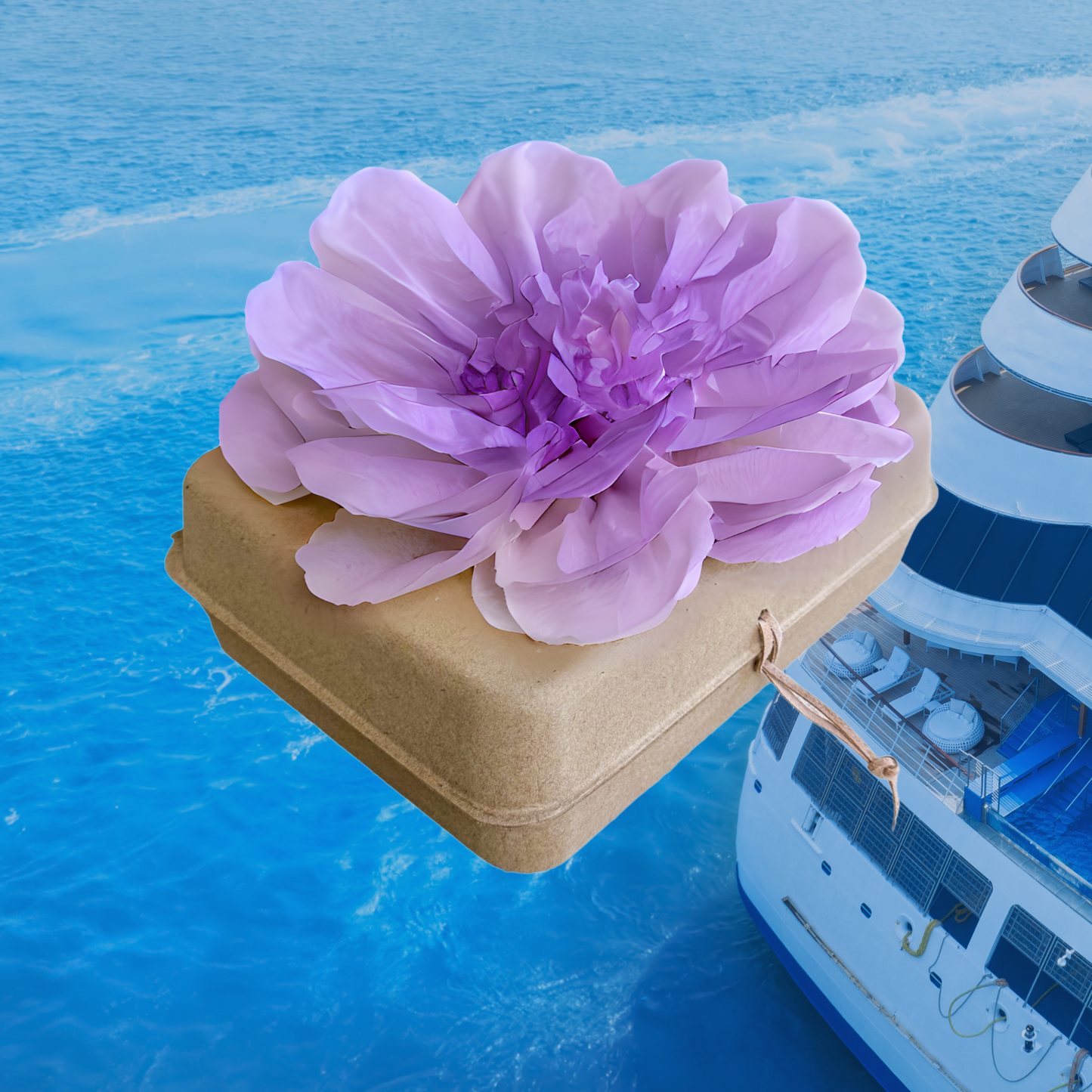 Biodegradable Water Burial Urn Kit – Lilac Tissue Paper Flower | Cruise Approved with Certificate | Eco-Friendly Ocean Memorial