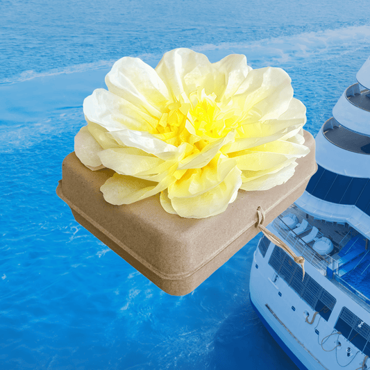 Biodegradable Water Burial Urn Kit – Yellow Tissue Paper Flower | Cruise Approved with Certificate | Eco-Friendly Ocean Memorial Biodegradable urns Pachamama Tributes