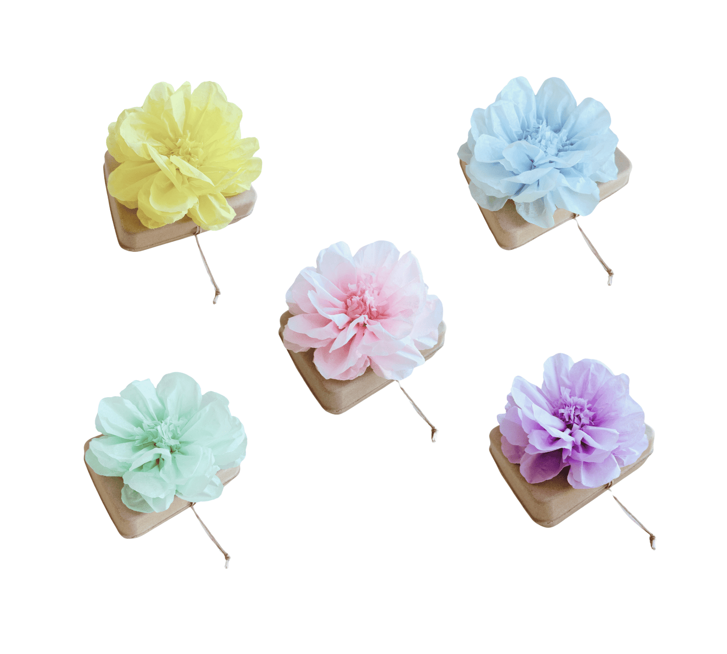 Pachamama Honoring Kit: Biodegradable Urn with Yellow Tissue Paper Flower Biodegradable urns Pachamama Tributes