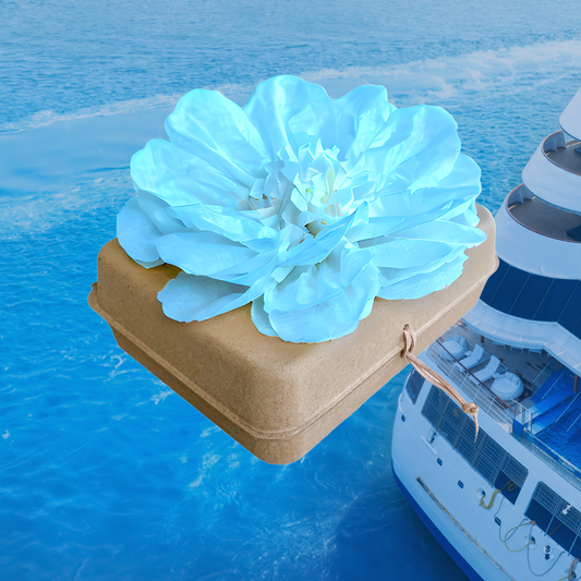 Biodegradable Water Burial Urn Kit – Light Blue Tissue Paper Flower | Cruise Approved with Certificate | Eco-Friendly Ocean Memorial