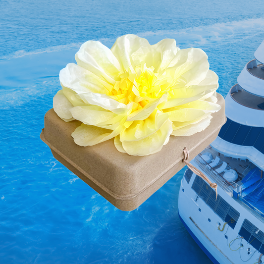 Biodegradable Water Burial Urn Kit – Yellow Tissue Paper Flower | Cruise Approved with Certificate | Eco-Friendly Ocean Memorial