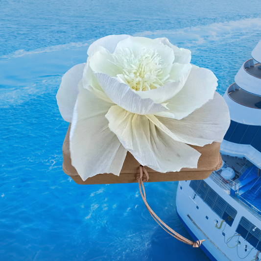 Biodegradable Water Burial Urn Kit – White Crepe Paper Flower | Cruise Approved with Certificate | Eco-Friendly Ocean Memorial