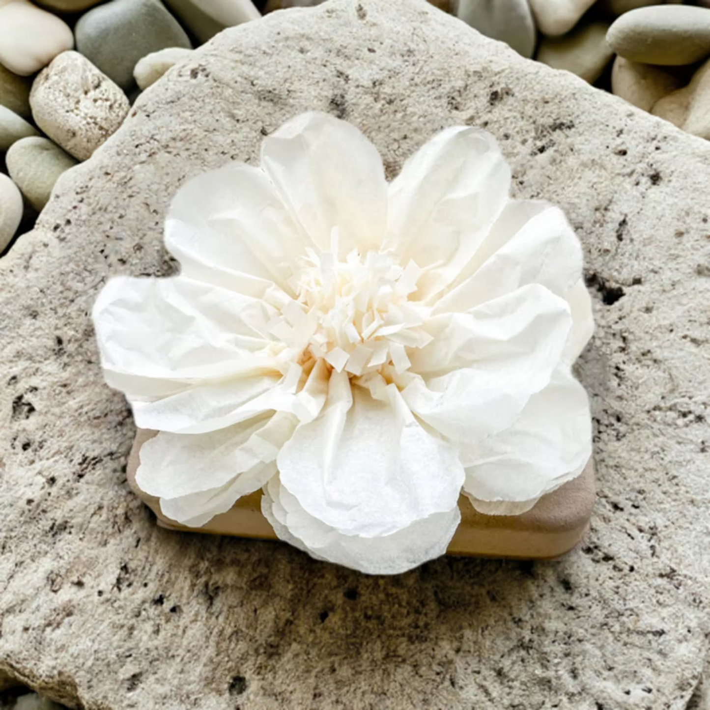 Biodegradable Water Burial Urn Kit – Ivory Tissue Paper Flower | Cruise Approved with Certificate | Eco-Friendly Ocean Memorial