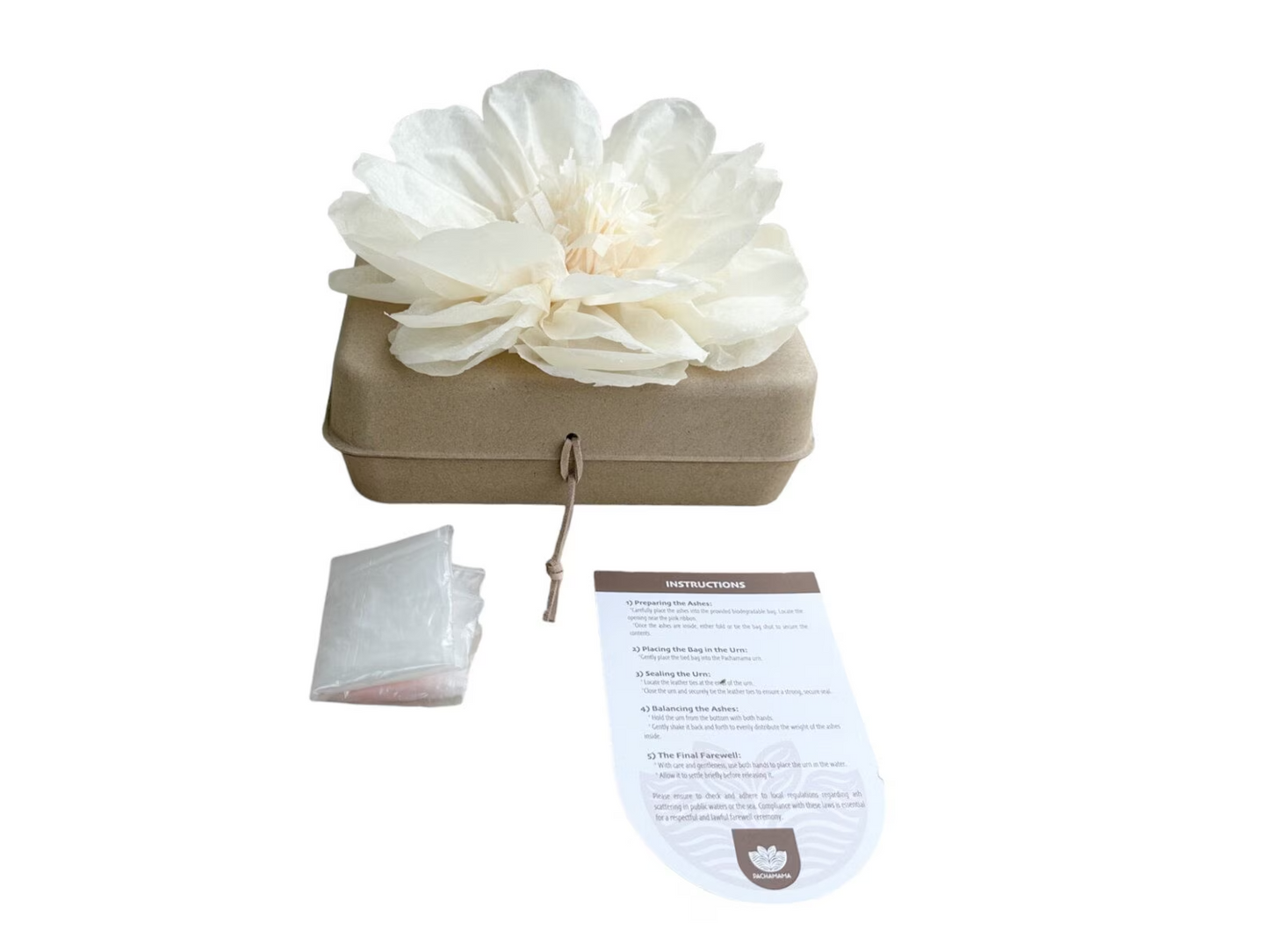 Biodegradable Water Burial Urn Kit – Lilac Tissue Paper Flower | Cruise Approved with Certificate | Eco-Friendly Ocean Memorial