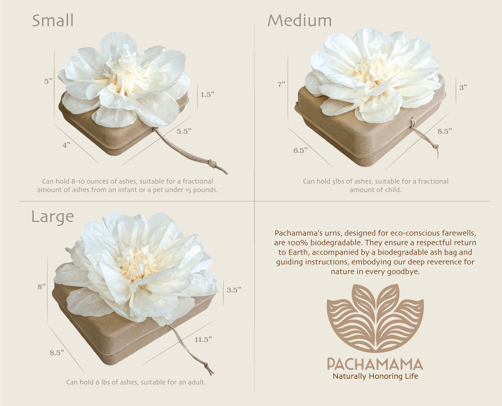 Biodegradable Urn with Assorted Dried Flowers – A Loving Tribute Pachamama
