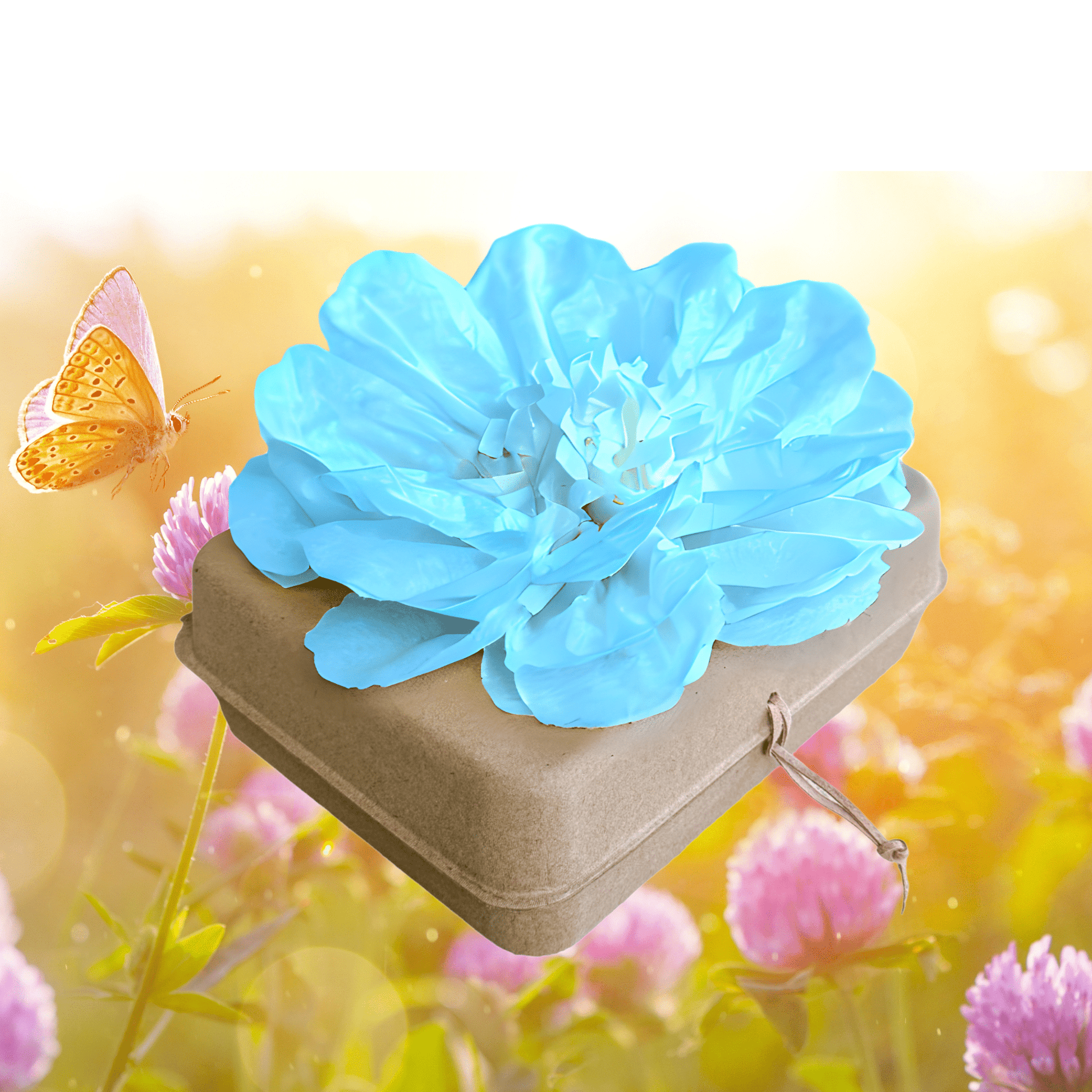 Biodegradable Burial Urn Kit – Light Blue Tissue Flower & Butterfly Seeds | Eco-Friendly Tribute Biodegradable urns Pachamama Tributes