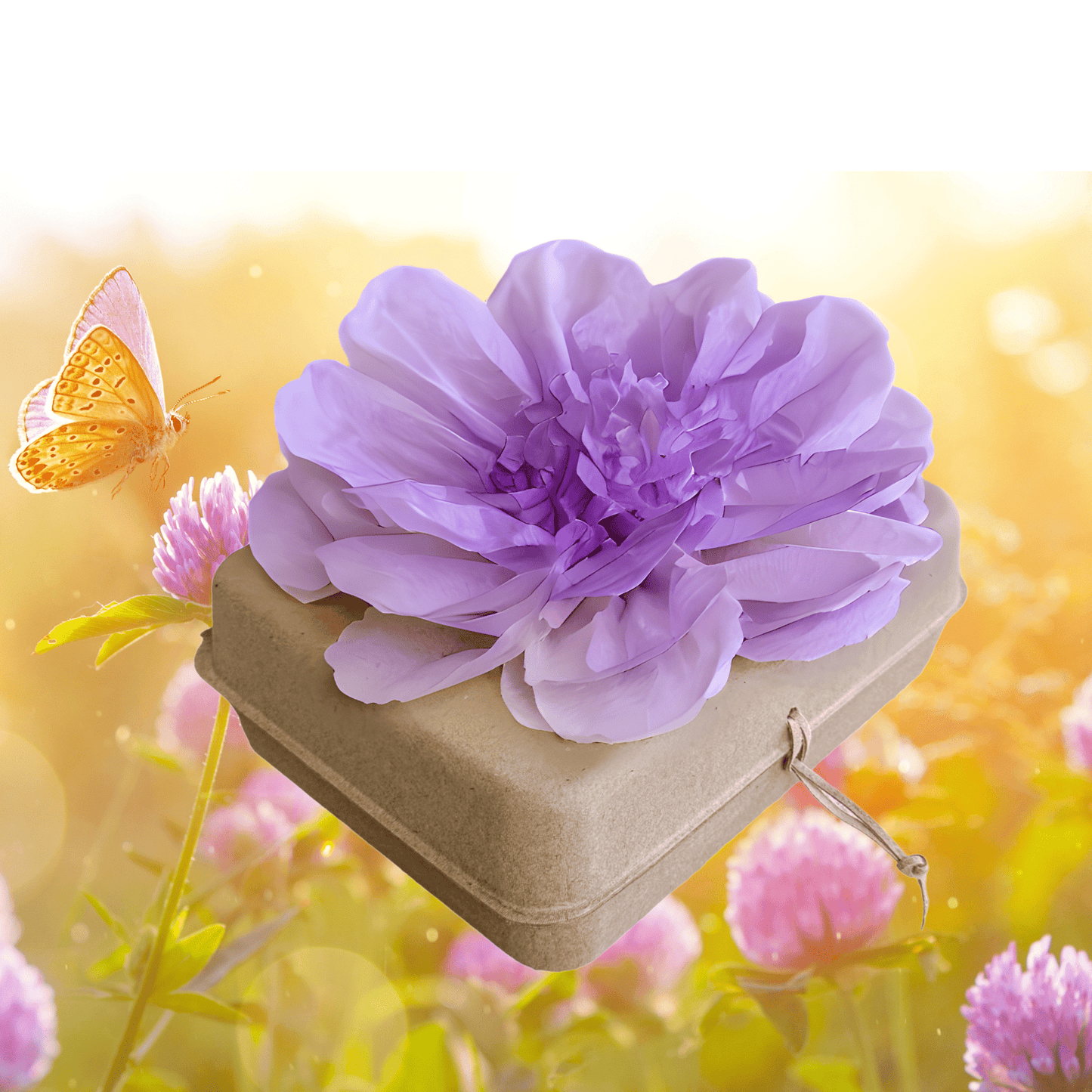 Biodegradable Burial Urn Kit – Lilac Tissue Flower & Butterfly Seeds | Eco-Friendly Tribute Biodegradable urns Pachamama Tributes