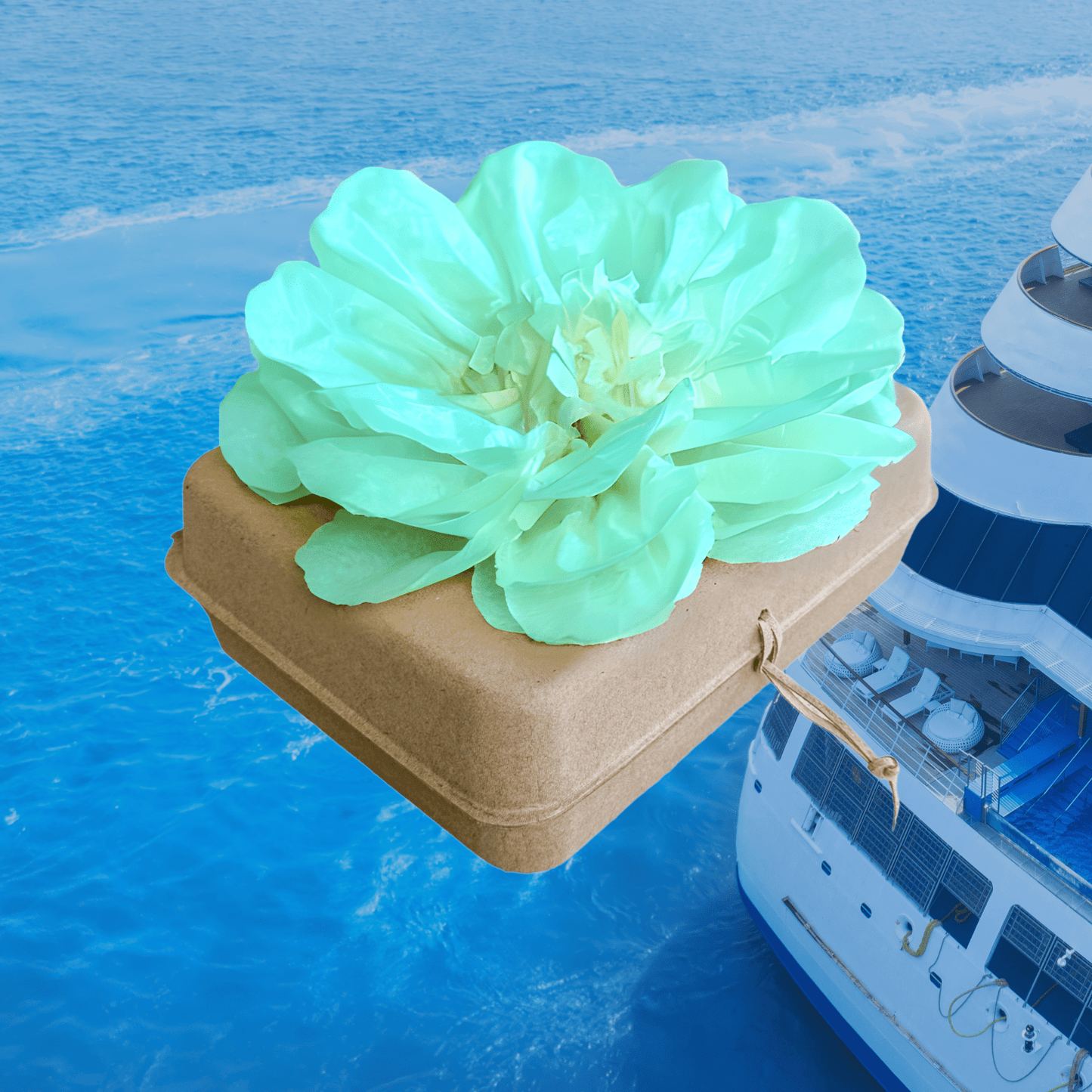 Biodegradable Water Burial Urn Kit – Light Green Tissue Paper Flower | Cruise Approved with Certificate | Eco-Friendly Ocean Memorial Biodegradable urns Pachamama Tributes