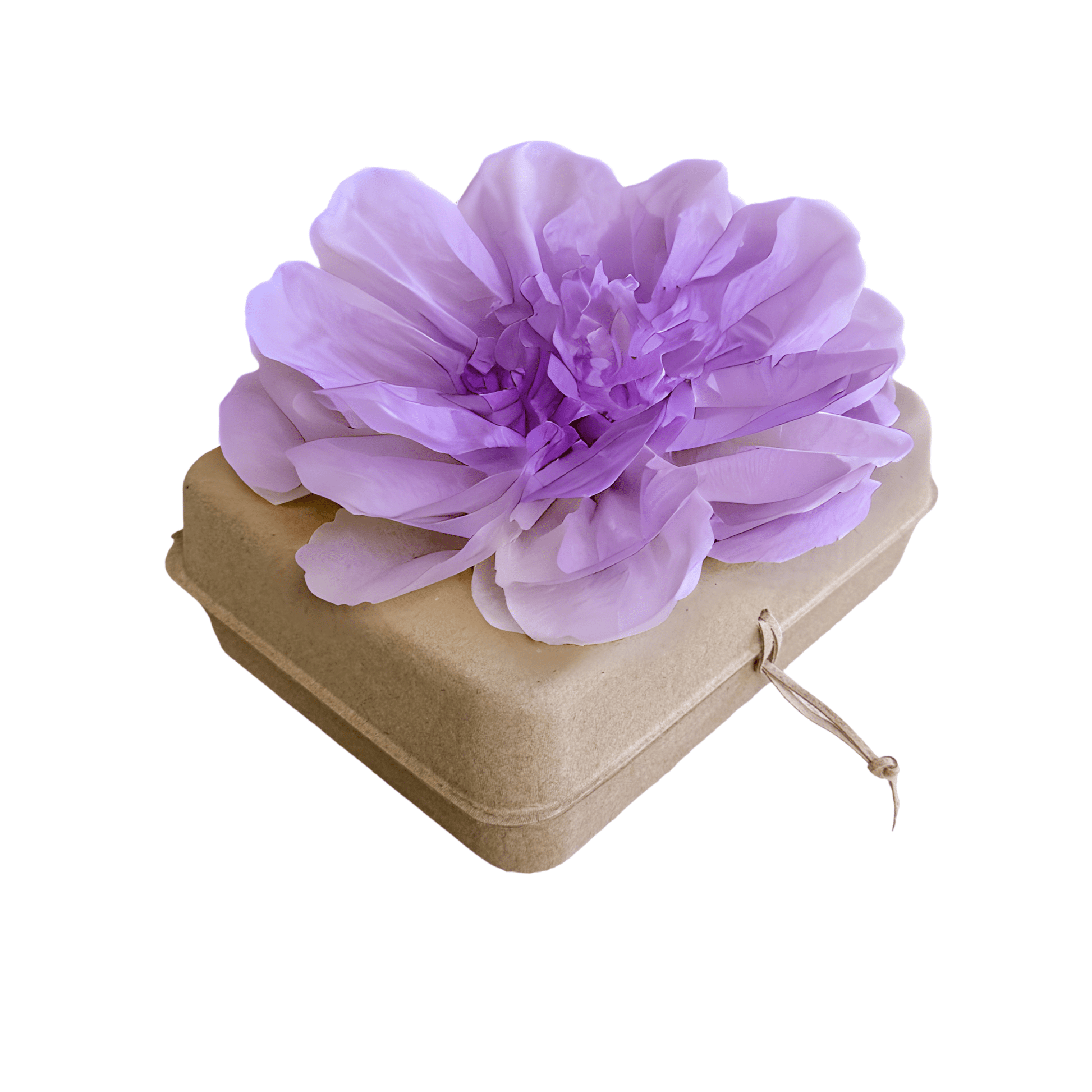 Pachamama Honoring Kit: Biodegradable Urn with Lilac Tissue Paper Flower Biodegradable urns Pachamama Tributes