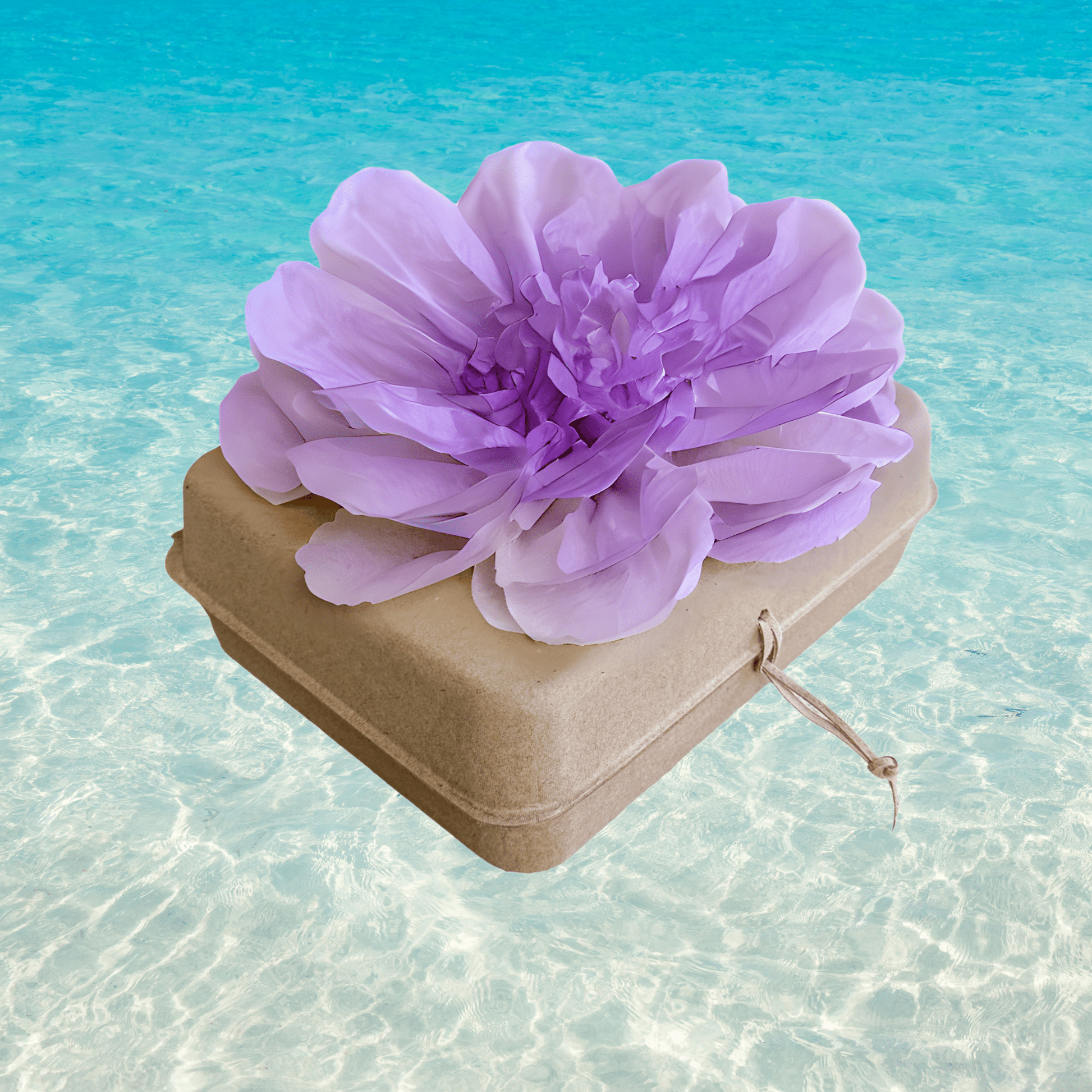 Pachamama Honoring Kit: Biodegradable Urn with Lilac Tissue Paper Flower Biodegradable urns Pachamama Tributes