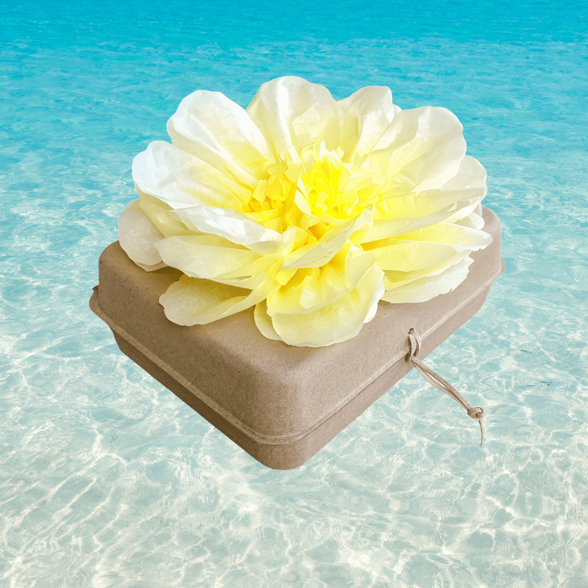 Pachamama Honoring Kit: Biodegradable Urn with Yellow Tissue Paper Flower Biodegradable urns Pachamama Tributes