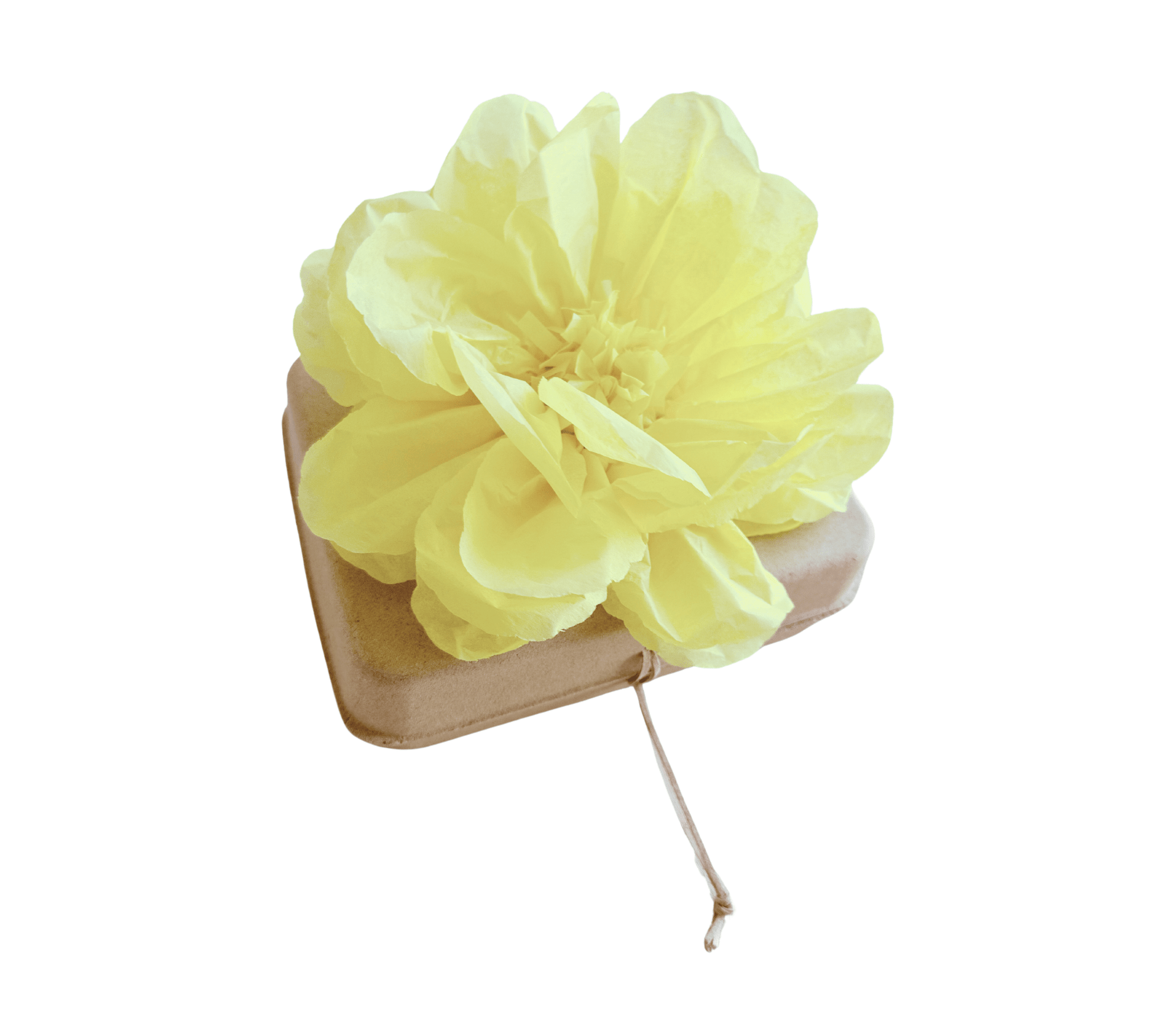 Pachamama Honoring Kit: Biodegradable Urn with Yellow Tissue Paper Flower Biodegradable urns Pachamama Tributes