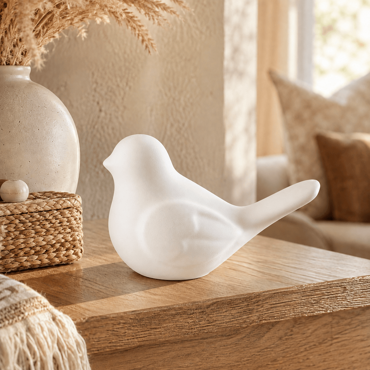 Songbird Keepsake Cremation Urn for Ashes | Matte White Bird Sculpture | Modern Home Memorial Keepsake urns Pachamama Tributes