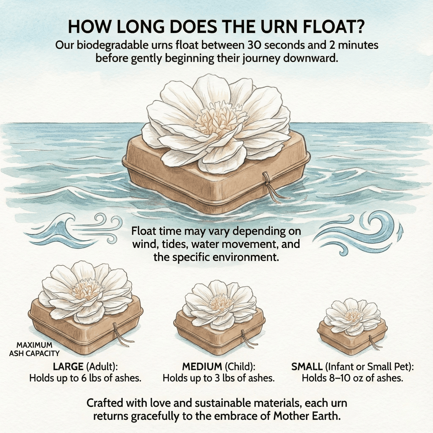 Pachamama Biodegradable Urns with Assorted Tissue Paper Flowers: Honor and Embrace Nature Pachamama Tributes