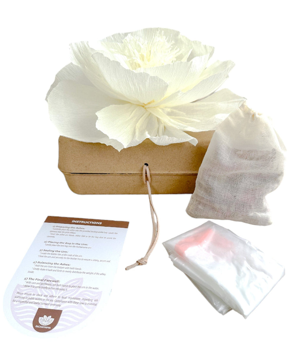 Pachamama Farewell Kit - Biodegradable Urn with Crepe Paper Flower Pachamama Tributes